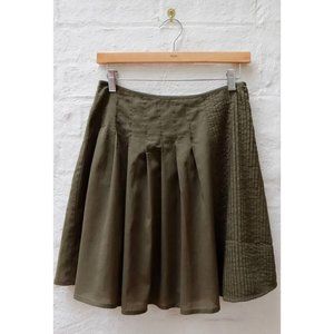 $189 NWT Ketiketa 6 Naki Skirt Full Pleats Fair Trade Moss Green Organic Cotton
